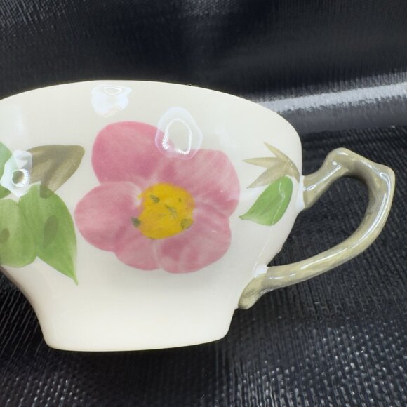 Franciscan Dessert Rose Earthenware Pottery Teacup And Saucer Set New S Stickers - Picture 8 of 14